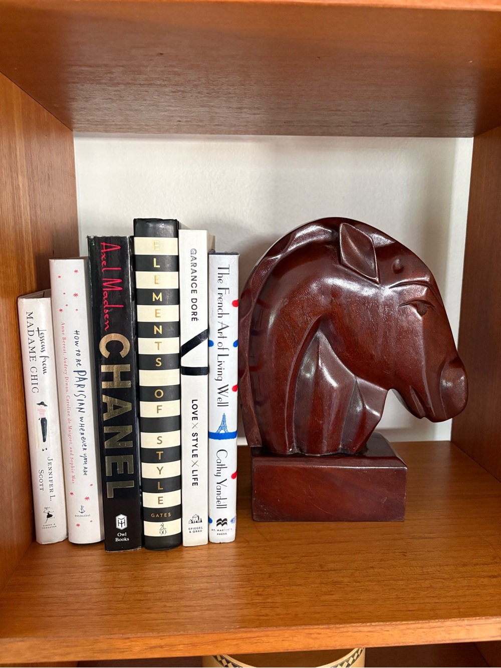 Carved Wooden Horse Head Sculpture - Deep Mahogany Brown